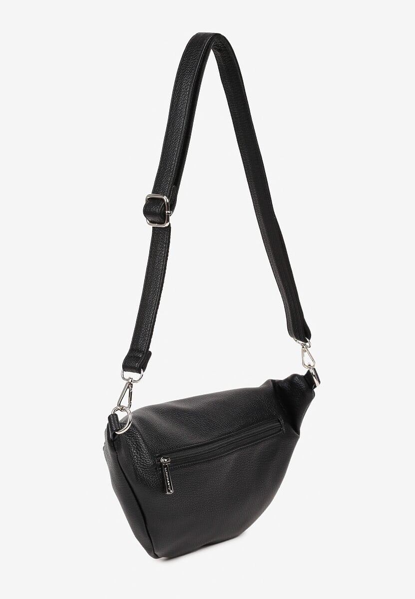 Czarna Nerka ze Srebrnymi Detalami na Regulowanym Pasku Turessa