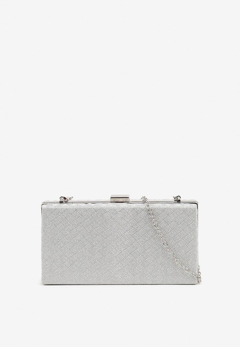 Czarna Torebka Kopertówka z Tłoczeniem i Brokatem Talavesa