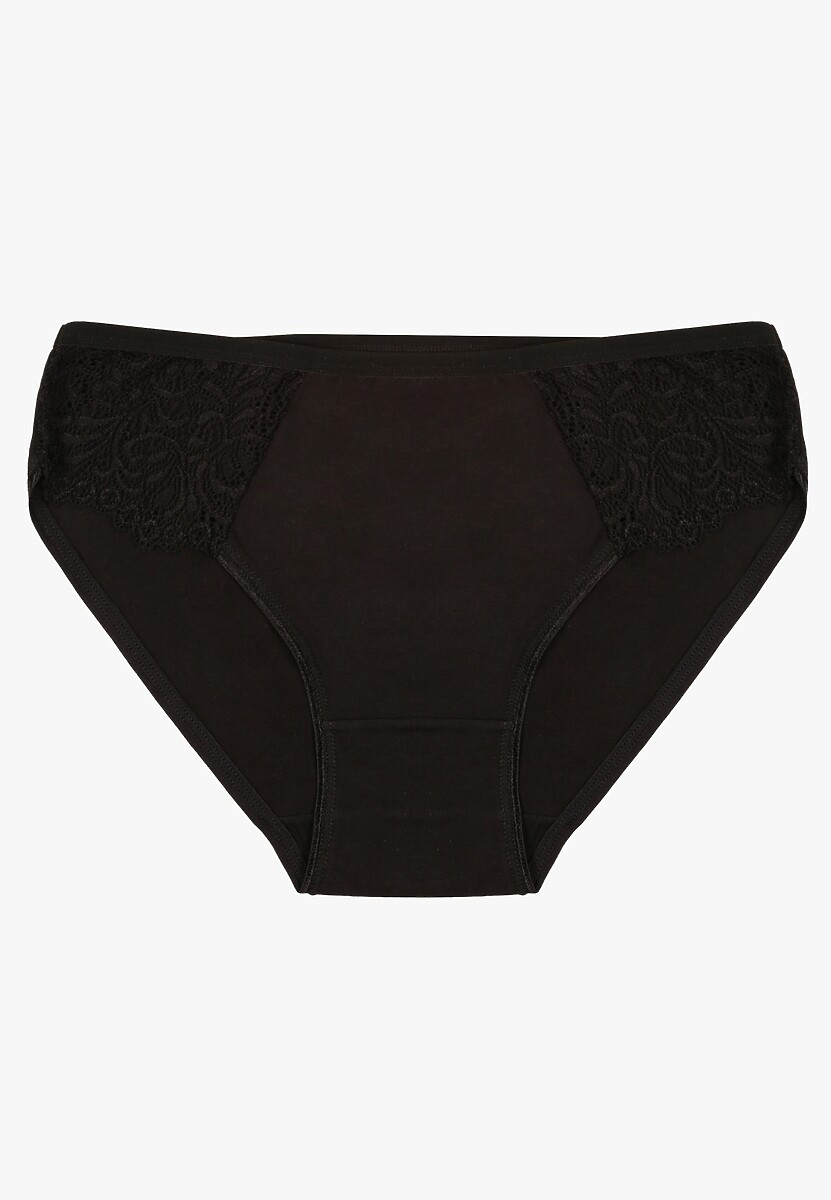 Czarne Bawełniane Majtki Figi o Klasycznym Fasonie Venalice