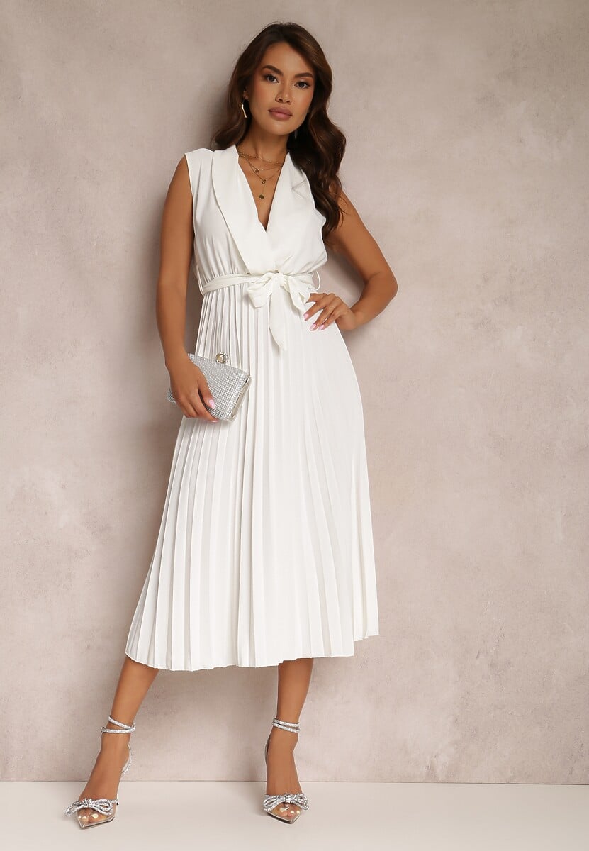 Biała Sukienka Volantis