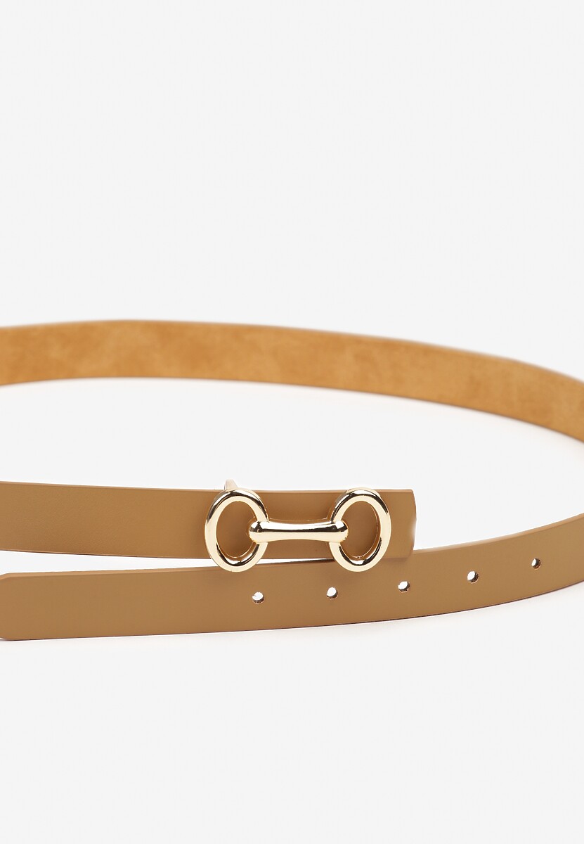 Beżowy Pasek z Metaliczną Sprzączką Pefia