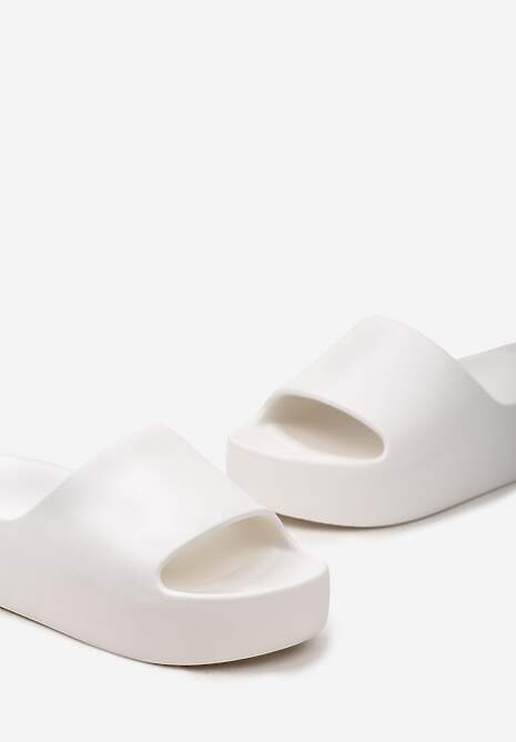 Białe Klapki Basenowe z Pianki na Grubej Podeszwie Anikora
