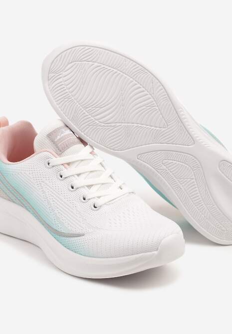 Biało-Miętowe Buty Sportowe Sneakersy Zdobione Efektem Ombre Banelissa