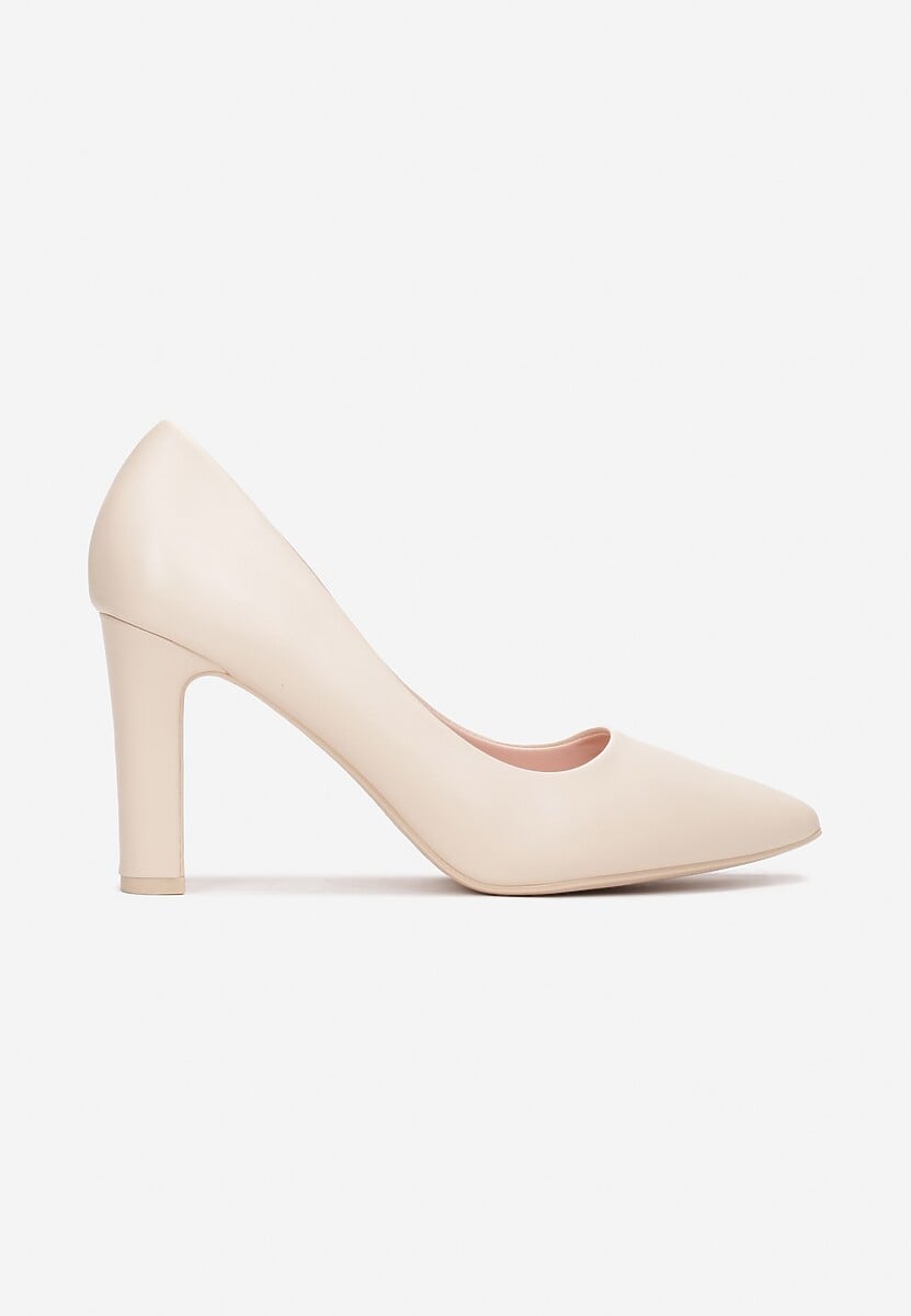 Beżowe Czółenka ze Szpiczastym Noskiem Marnera