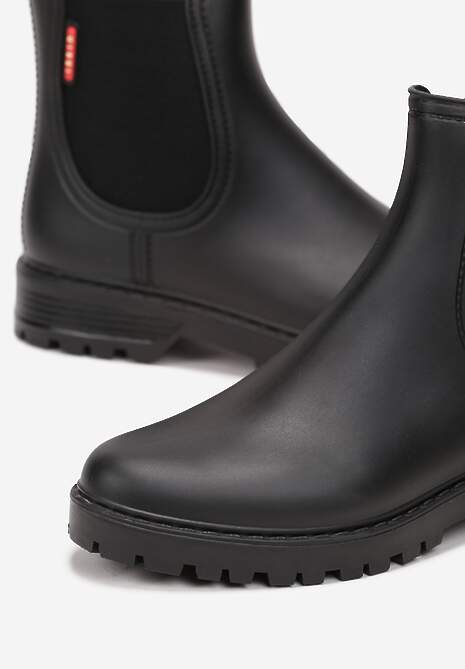 Czarne Kalosze Sztyblety z Wstawkami Alemeda