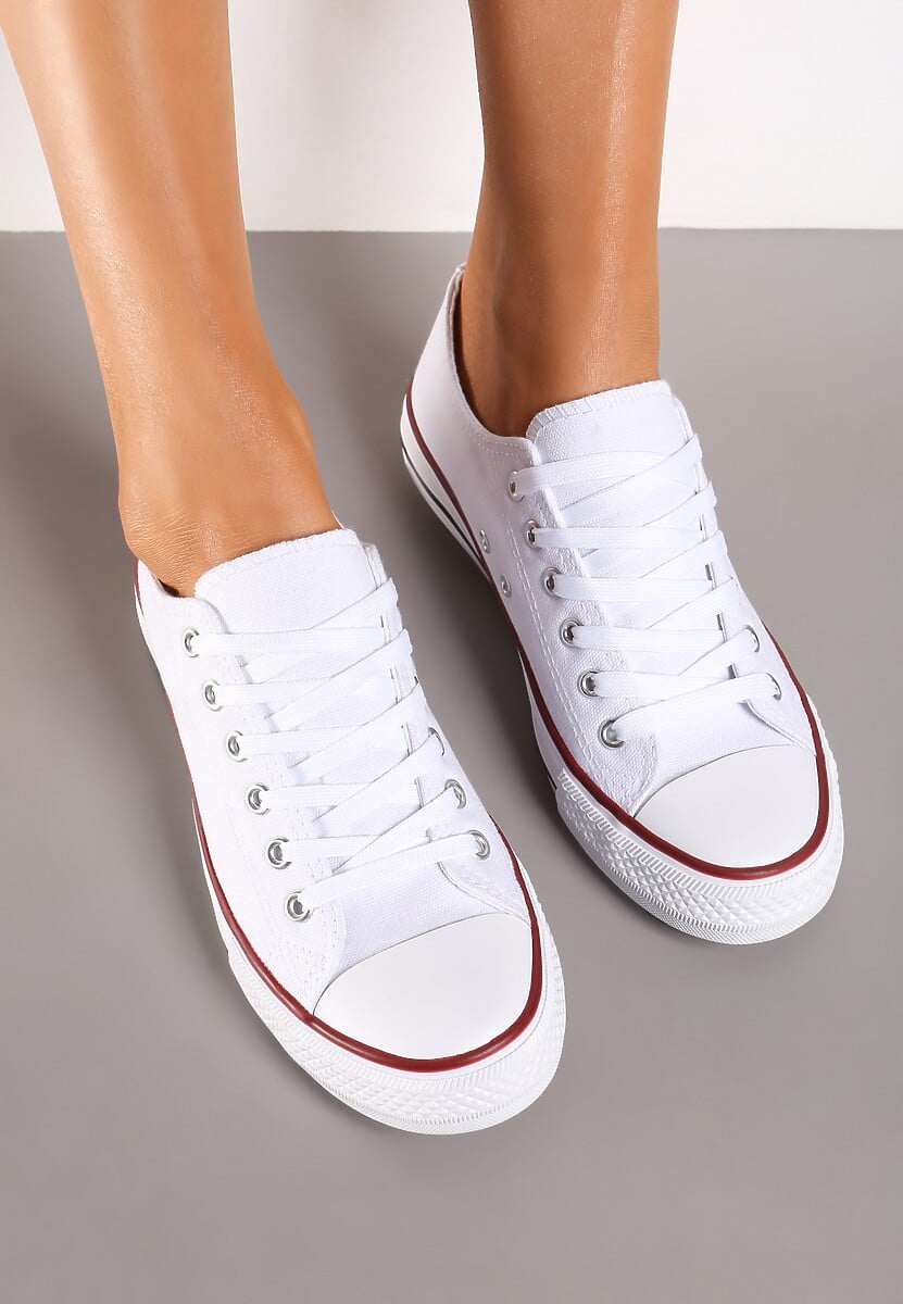 Białe Klasyczne Trampki z Niską Cholewką Darling Tyrel