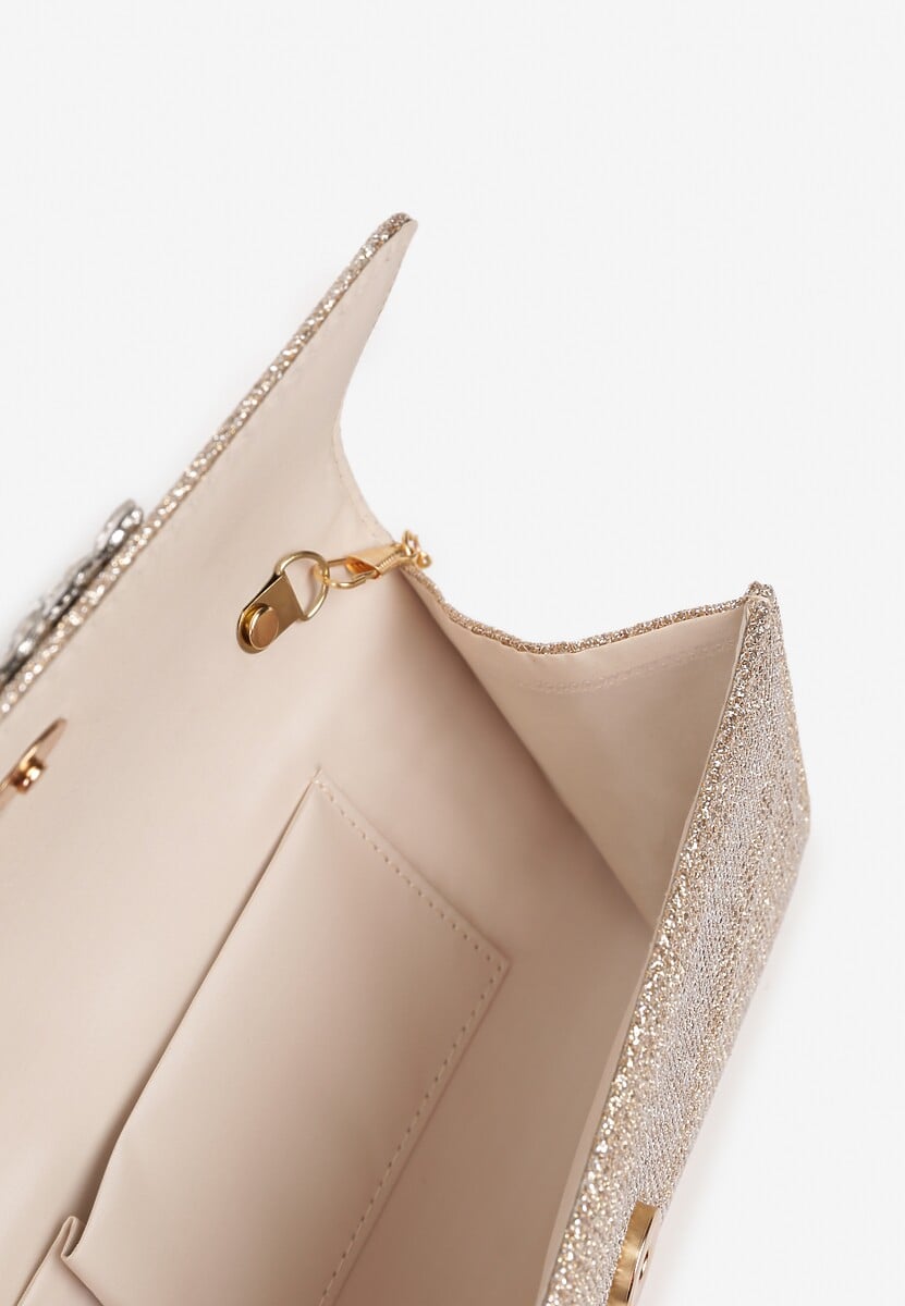 Szampańska Torebka Kopertówka na Łańcuszku z Kwiatową Aplikacją Ahalia