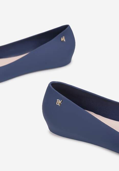 Granatowo-Beżowe Balerinki Xenatius