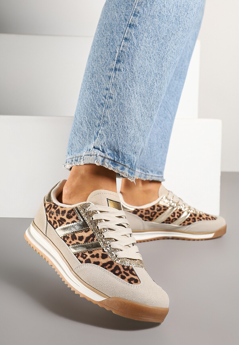 Panterkowe Sneakersy z Geometrycznym Wzorem w Panterkę Eravania