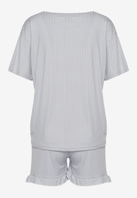 Szary Komplet Piżamowy 2-częściowy Iodia