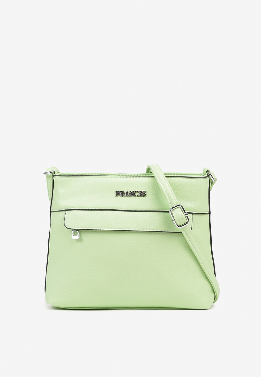 Jasnozielona Torebka Listonoszka Ozdobiona Kieszonką Silitra