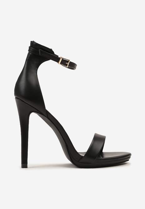 Czarne Klasyczne Sandały na Szpilce Natifine