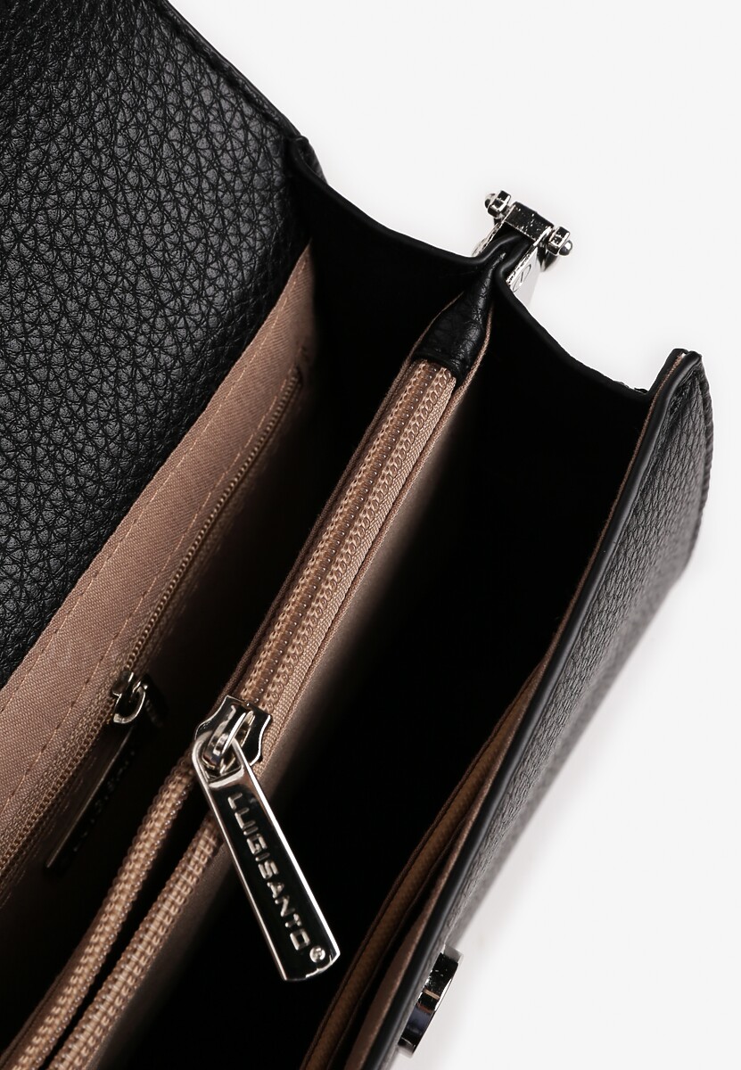 Czarna Torebka Dwukomorowa Ozdobiona Suwakiem Davisiae