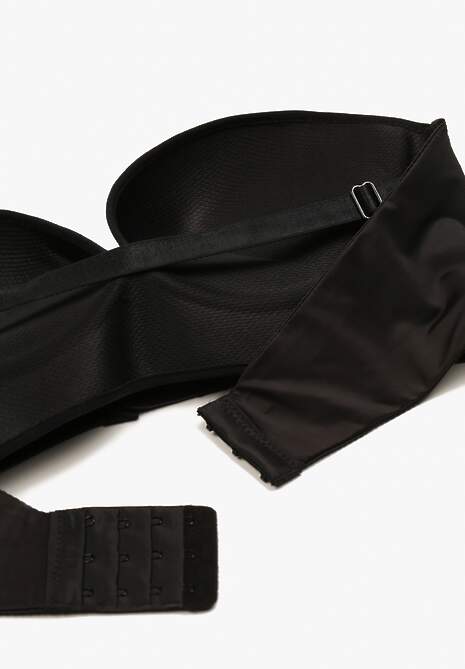 Czarny Usztywniany Biustonosz Miseczka C Push Up Wykończony Dodatkowym Ramiączkiem Evias