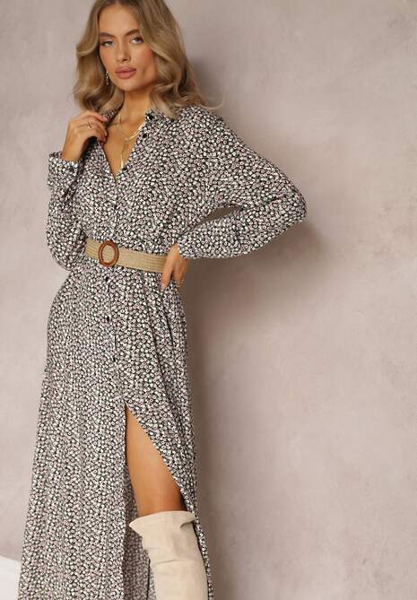 Czarno-Biała Sukienka Chrysane