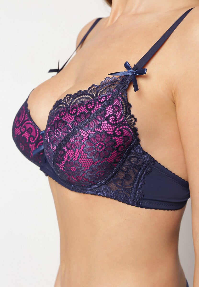 Czarny Usztywniany Biustonosz Koronkowy Typu Full Cup Dimarlaa