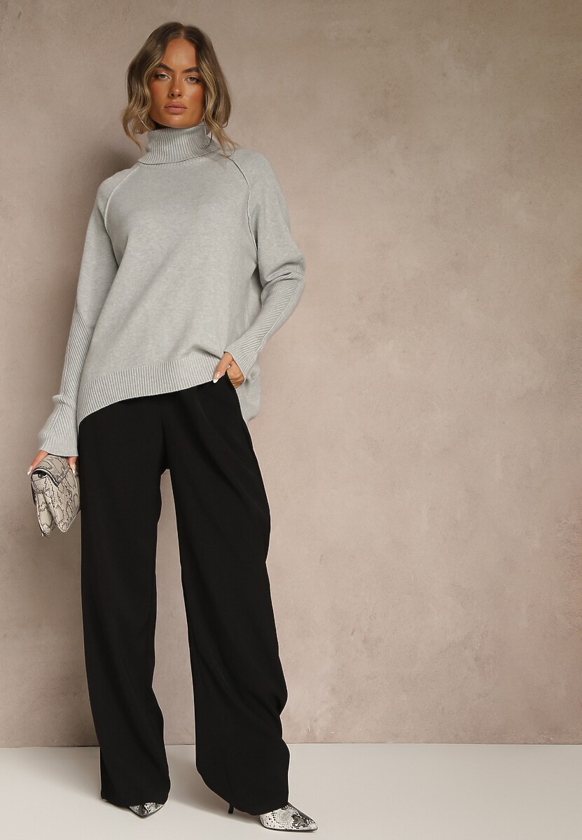 Szary Golf z Domieszką Kaszmiru o Prostym Kroju Zoirsova