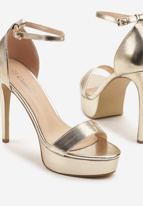 Złote Szpilki na Platformie w Klasycznym Stylu Addsea