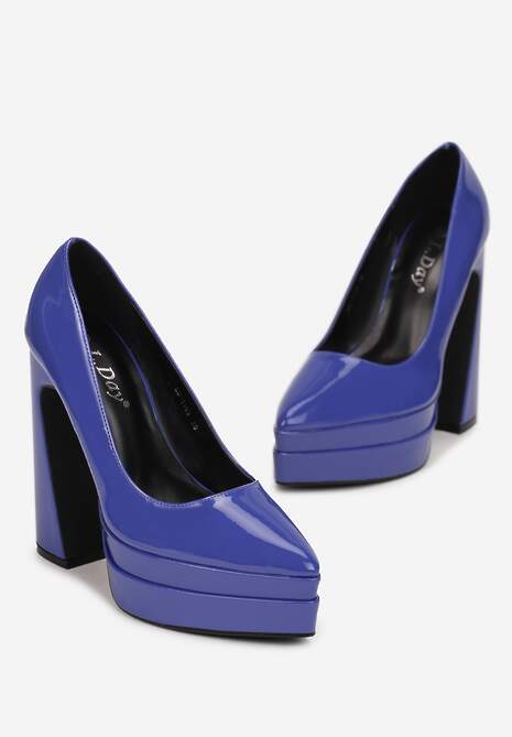 Niebieskie Czółenka na Wysokim Słupku i Platformie Valme