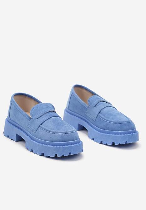 Niebieskie Wsuwane Mokasyny Vices na Platformie  Dionela