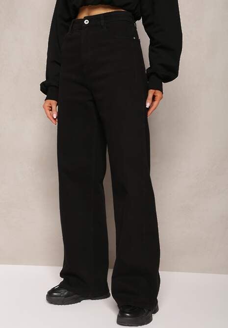 Czarne Jeansy Szerokie Phririope