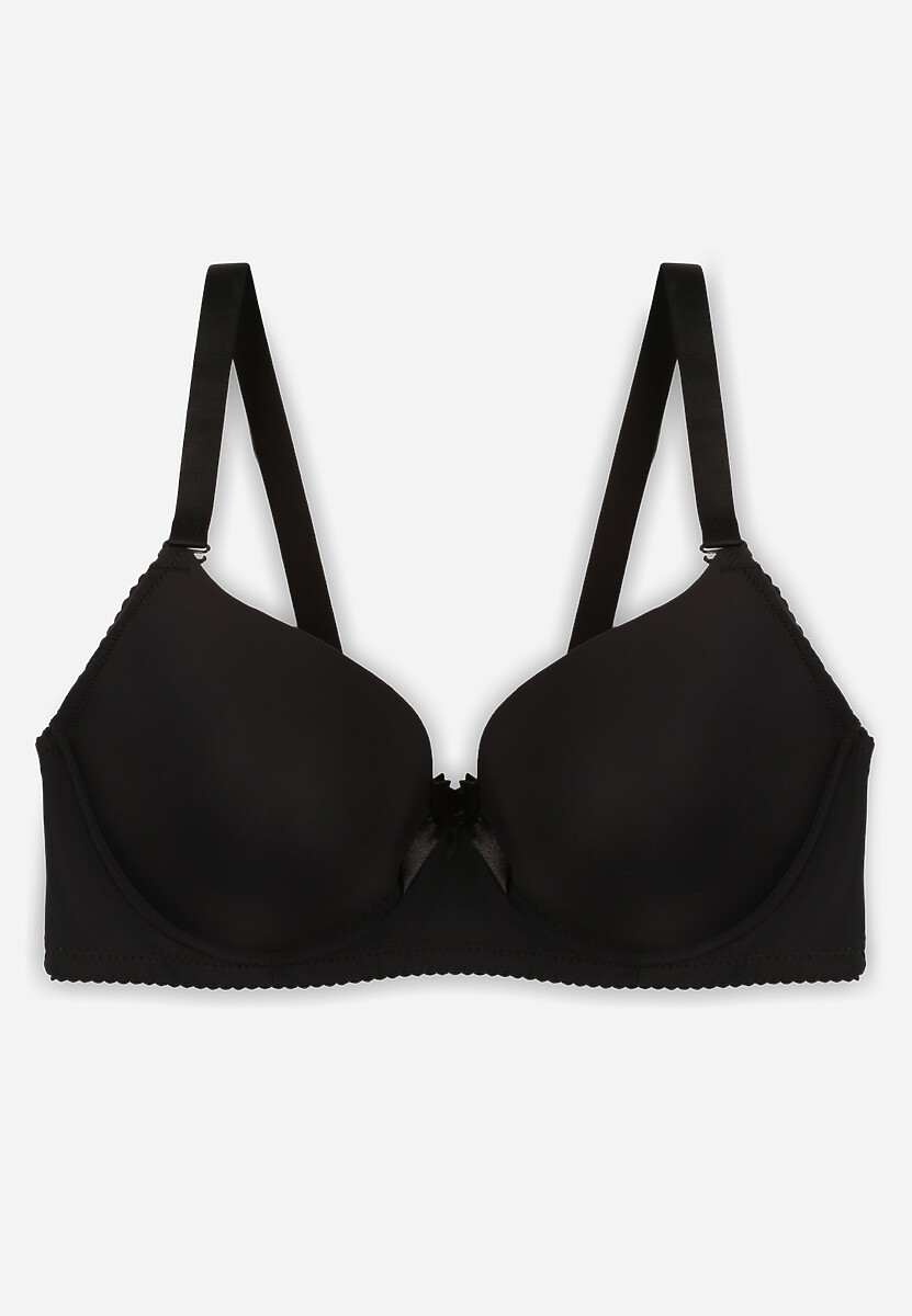 Czerwony Biustonosz o Gładkim Wykończeniu z Kokardką Phiphise