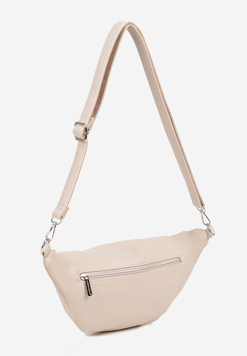 Beżowa Nerka ze Srebrnymi Detalami na Regulowanym Pasku Turessa