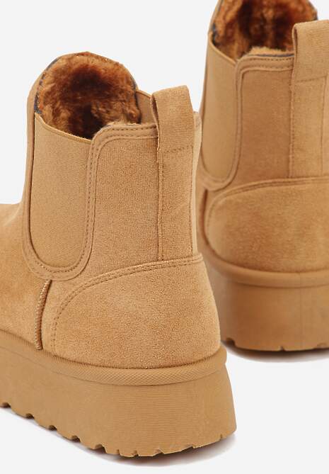 Brązowe Śniegowce na Platformie Typu Sztyblety Ahelina