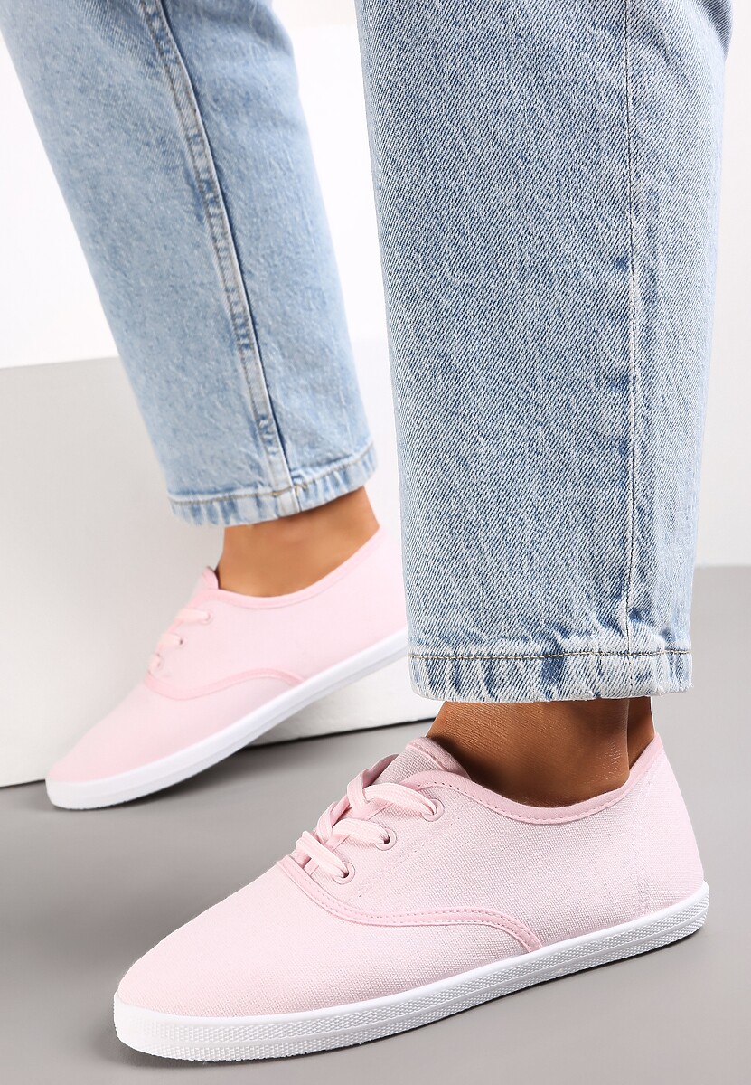 Różowe Sznurowane Tenisówki Przed Kostkę Jennessa