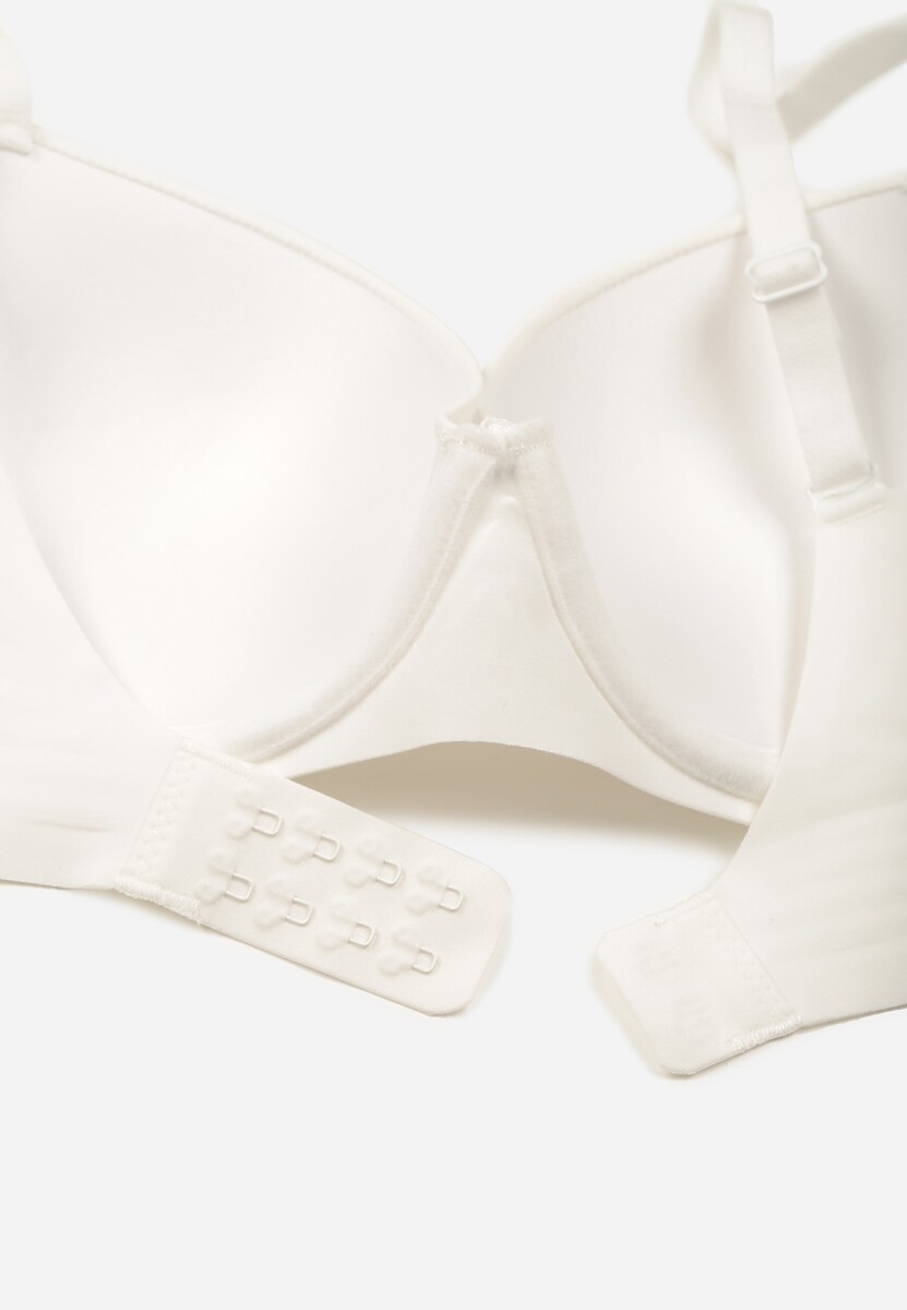 Biały Gładki Biustonosz o Klasycznym Fasonie Amanei