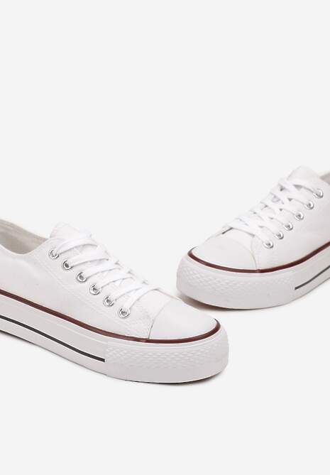 Białe Trampki na Niskiej Platformie przed Kostkę Rosma