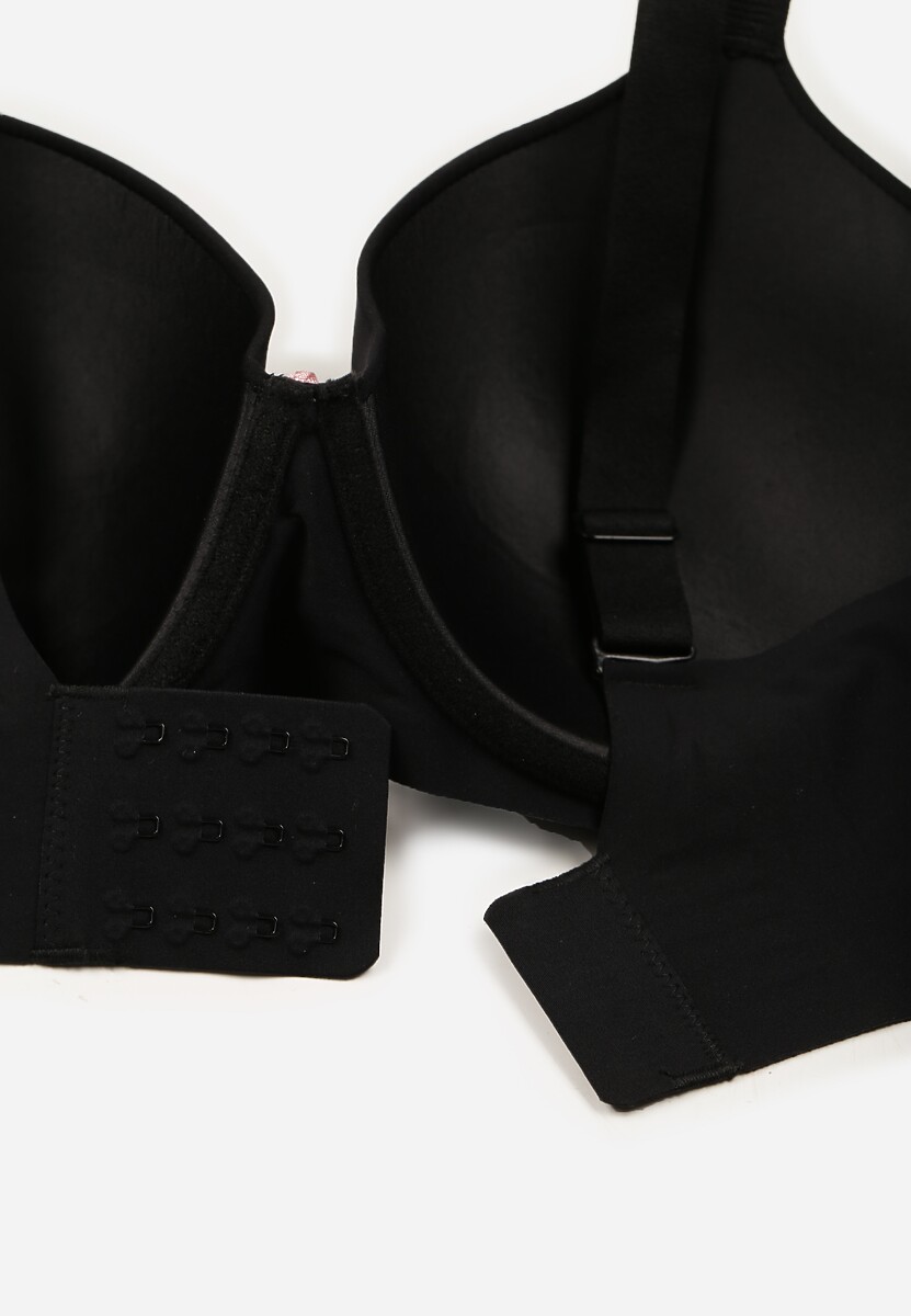 Czarny Klasyczny Biustonosz o Gładkiej Fakturze Adriaros