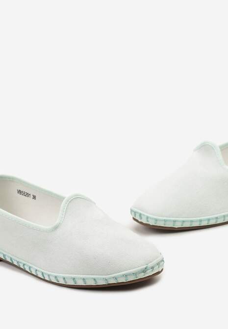 Zielone Płaskie Balerinki z Okrągłym Noskiem z Ekozamszu Klenori