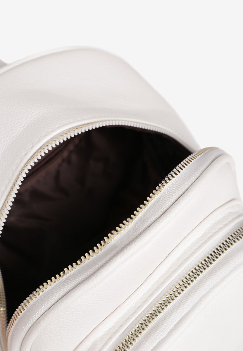 Biały Plecak na Ramiączkach z Regulacją Wykończony Suwakami Nelsey