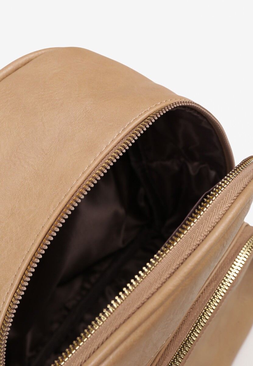 Ciemnobeżowy Plecak z Ozdobnymi Suwakami Baniellea