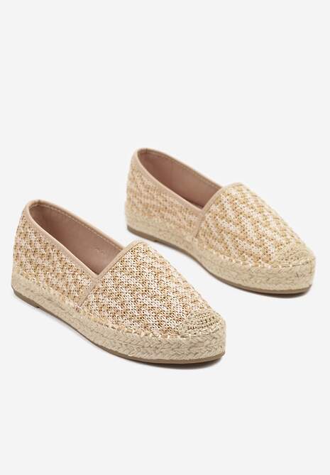 Beżowe Espadryle z Plecionym Sznurkiem Nimiorra