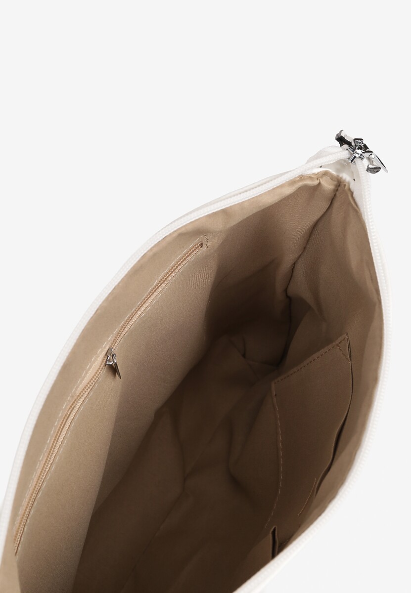 Biała Torebka z Suwakami na Regulowanym Pasku Malovia