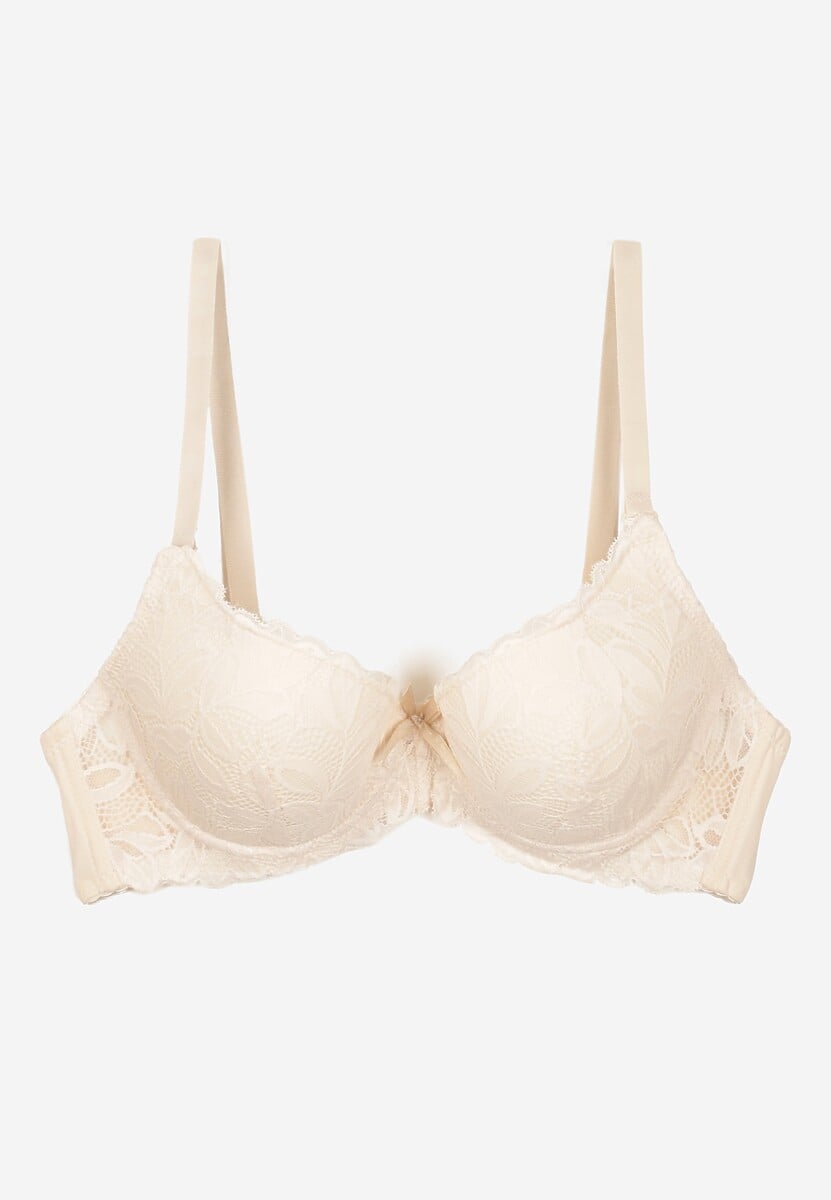 Beżowy Biustonosz Koronkowy Typu Full Cup Varedis