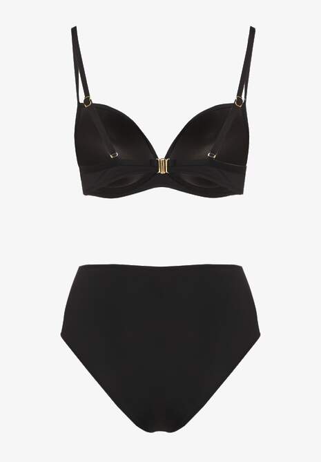 Czarne Basicowe Bikini Biustonosz i Majtki Figi Natonea