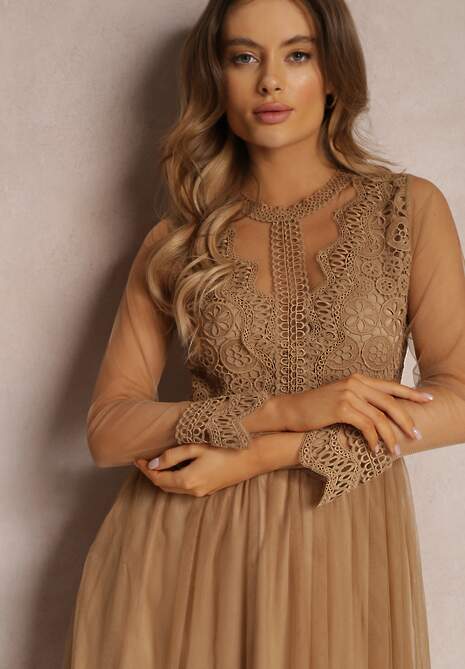 Ciemnobeżowa Sukienka Lylah