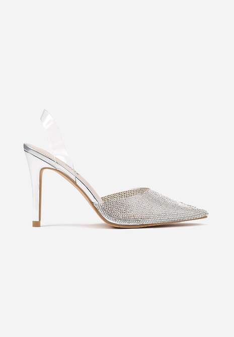 Srebrne Transparentne Szpilki z Błyszczącymi Cyrkoniami Verichelle