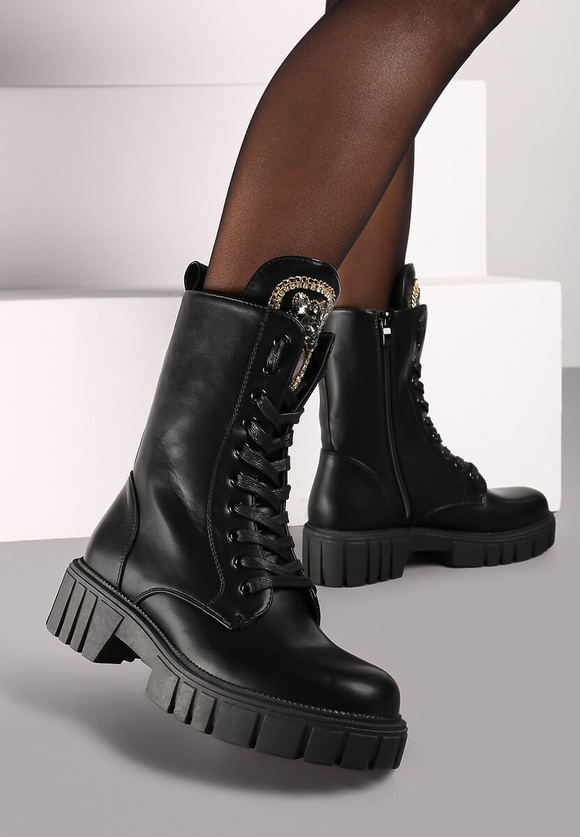 Czarne Botki Workery Liatin