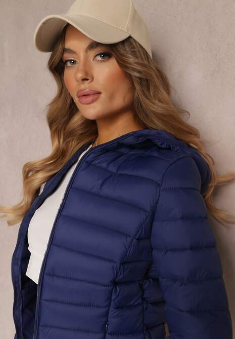 Granatowa Kurtka Pikowana Aldobus