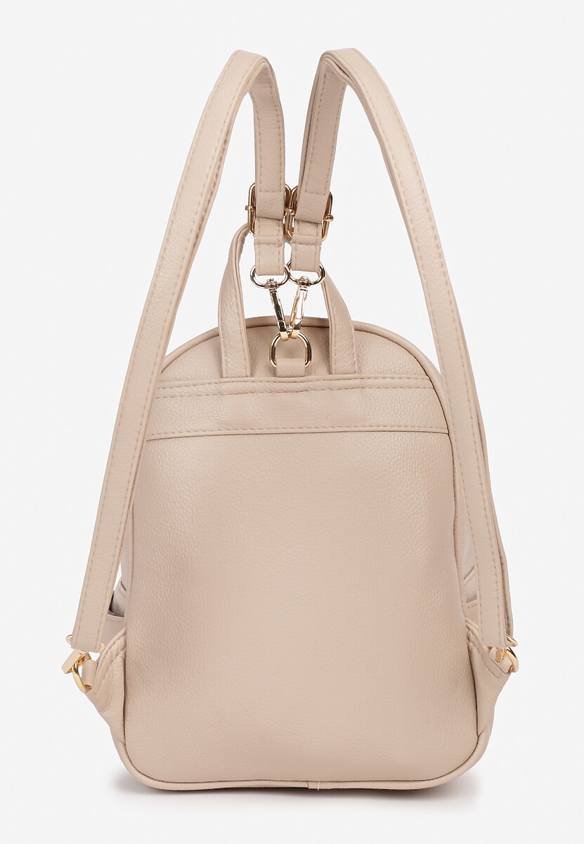 Beżowy Plecak Ozdobiony Suwakami z Odpinanymi Paskami z Regulacją Nelmira
