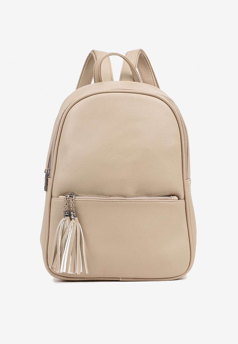 Czarny Trapezowy Plecak z Suwakiem z Frędzlami Idassea