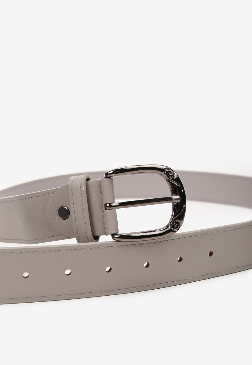 Ciemnoszary Pasek z Ekoskóry z Klamerką Fleureti