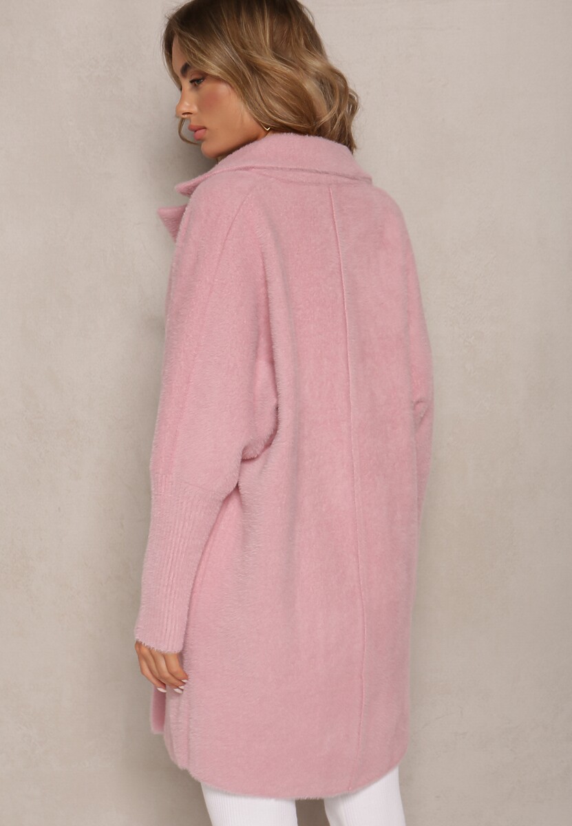 Różowy Płaszcz z Bawełną Oversize Brumisia