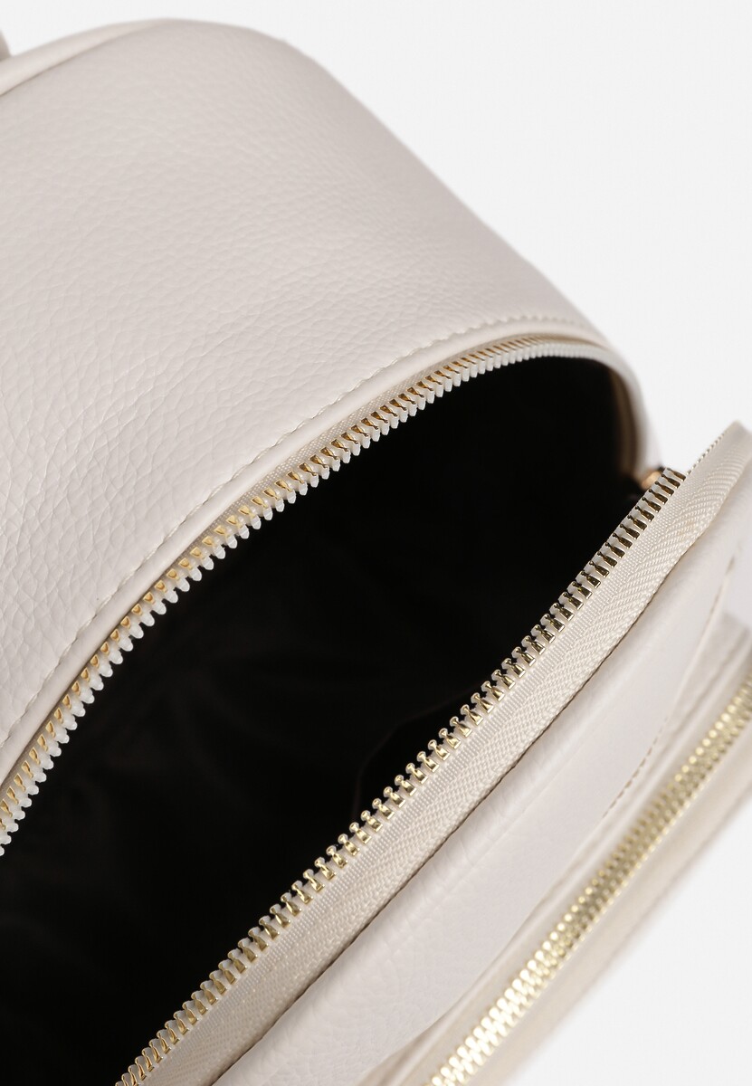 Biały Plecak Ozdobiony Suwakami z Odpinanymi Paskami z Regulacją Nelmira