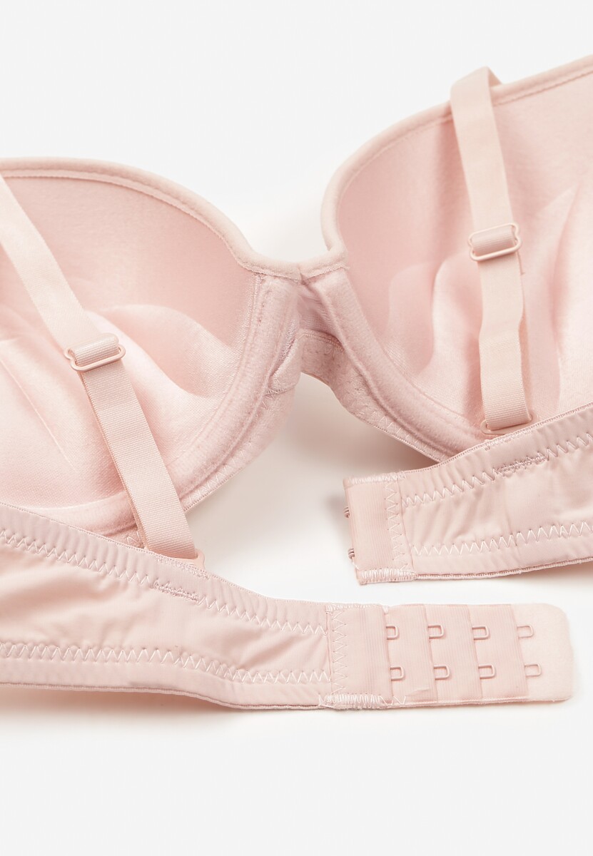 Różowy Biustonosz z Aplikacją z Cyrkonii Abantia