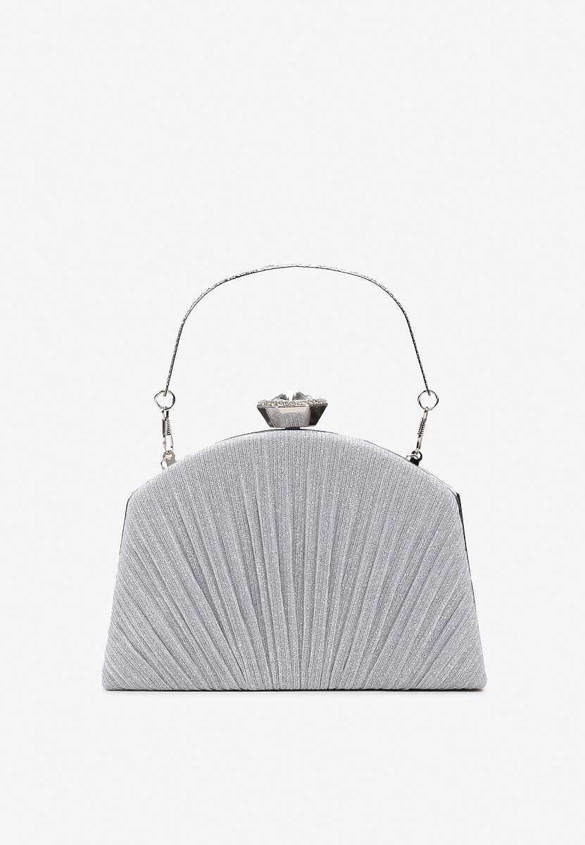 Złota Wieczorowa Torebka Ozdobiona Brokatem i Kruształkiem Beliha